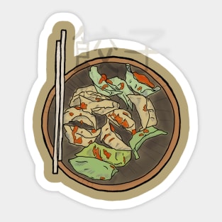 Tasty colorful gyoza Sticker